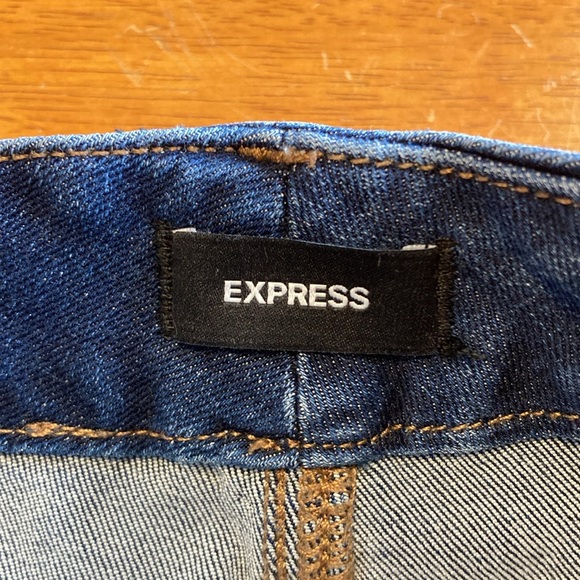 Express Womens Size S Straight Ankle High Rise Ultra Hyper Stretch Blue Jeans - Picture 10 of 15